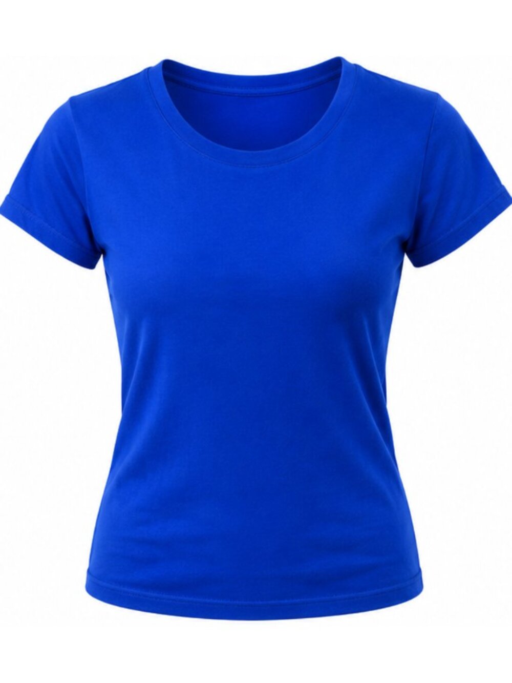 Women's Royal Blue Basic Crew Neck T-Shirt Short Sleeve Solid Tee Casual S-XL